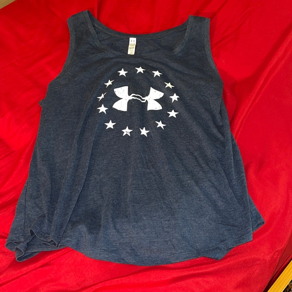 Under Armour Navy Tank Top with White Logo